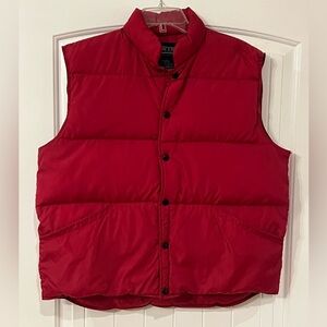 Size Large- unisex - Lands End puffer vest in red- goose down insulation